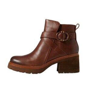 Sofft Womens Size 8 Aqua Brown Leather Platform Lug Sole Ankle Boot NWT